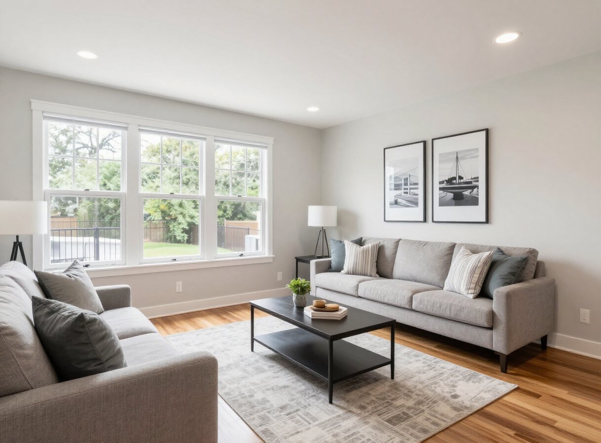 Staged interior of an Atlanta rental property ready to list